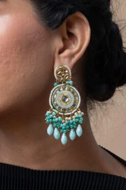 Turquoise Jewels Green Meenakari Work Earrings -Inca Sales Store 25723tse4 3