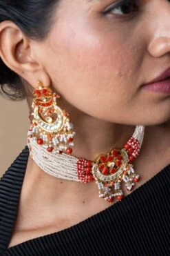 Turquoise Jewels Red Kundan Necklace Set -Inca Sales Store 25723tse5 2