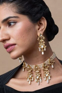 Turquoise Jewels Gold Kundan Necklace Set -Inca Sales Store 25723tse6 2