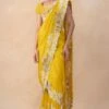 Anamika Khanna Yellow Floral Embellished Draped Sari Set -Inca Sales Store 25823ak1 1