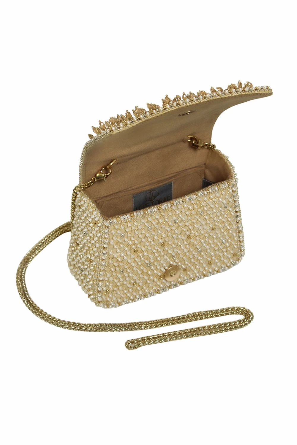 Lovetobag Joel Mini Trapezium Peerless Gold & Silver Clutch 6 Lovetobag Joel Mini Trapezium Peerless Gold & Silver Clutch - Image 4