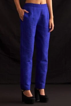 Amrich Mae Quilted Narrow Leg Trousers In Blue -Inca Sales Store 25923aml27 3