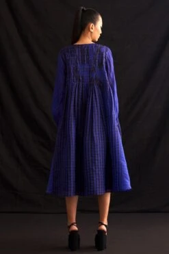Amrich Blue Hand Embellished Textured Dress -Inca Sales Store 25923aml38 5