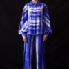 Amrich Becca Blue Handcrafted Shibori Patterned Pants -Inca Sales Store 25923aml81 1
