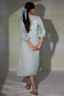 Deep Thee Icy Blue Moti Embroidered Gathered Dress -Inca Sales Store 25dt4 5