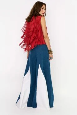 Rara Avis Red Fringed Leather Gilet -Inca Sales Store 25ra18 4