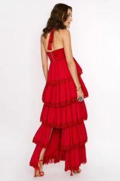 Rara Avis Red Tiered Embellished Maxi Dress -Inca Sales Store 25ra19 4