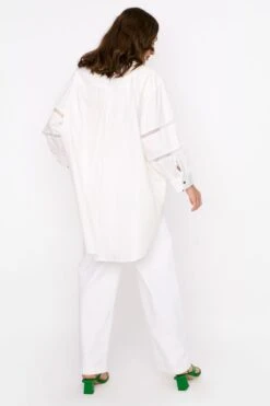 Rara Avis White Hand Embroidered Knots Shirt -Inca Sales Store 25ra3 4