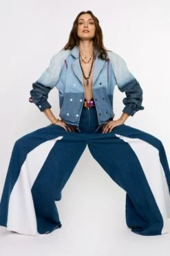 Rara Avis Washed Blue Quilted Denim Jacket -Inca Sales Store 25ra36 3