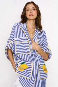 Rara Avis Blue Lemon Striped Parka Jacket -Inca Sales Store 25ra4 3