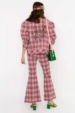 Rara Avis Pink Checkered Flared Pants -Inca Sales Store 25ra60 5