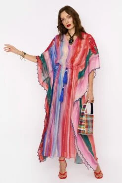 Rara Avis Multicoloured Hand Embellished Kaftan