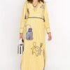 Rara Avis Yellow Hand Embellished Kaftan With A Hood -Inca Sales Store 25ra7 1