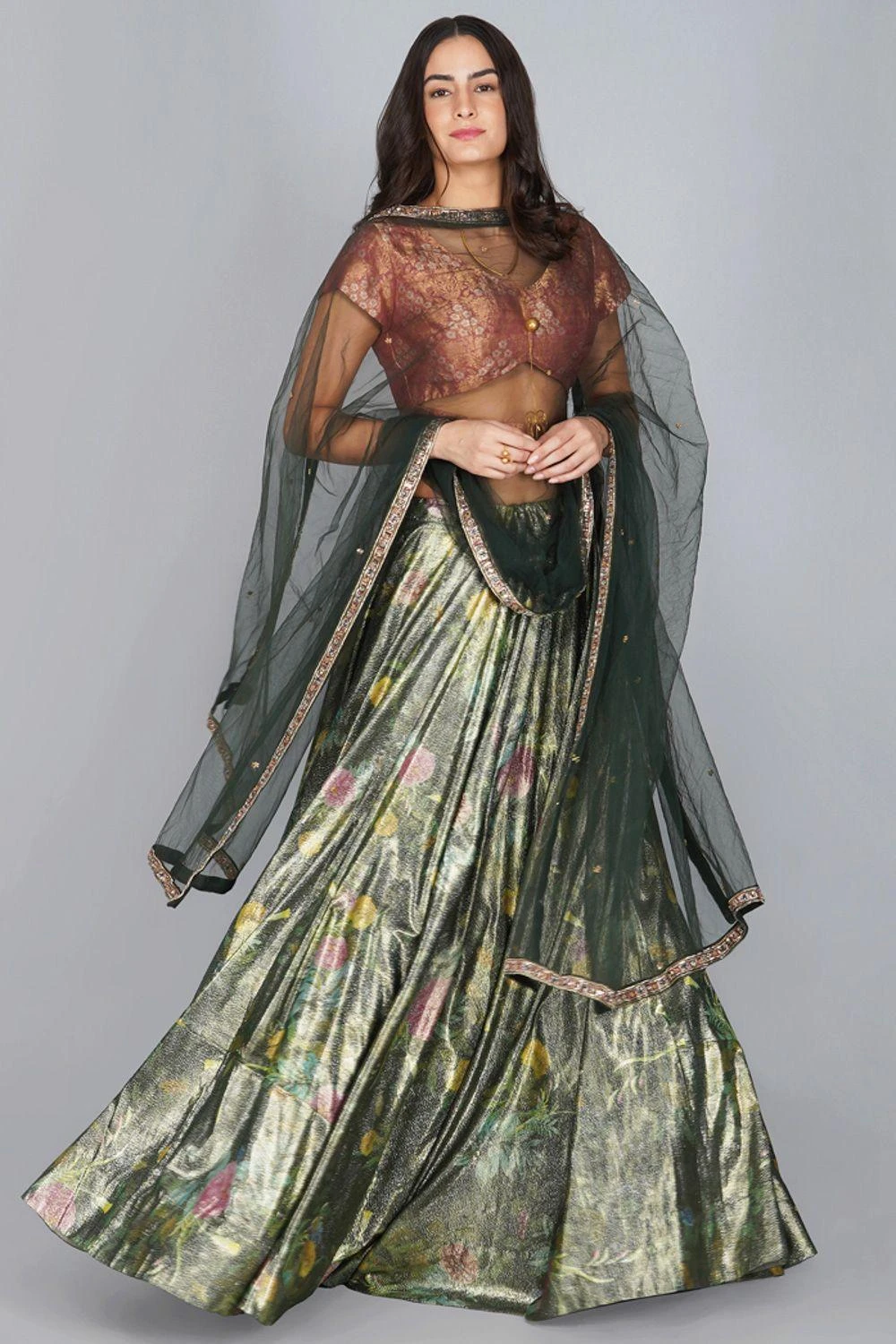 YAVI Flower Duet Embroidered Dupatta 4 YAVI Flower Duet Embroidered Dupatta - Image 2