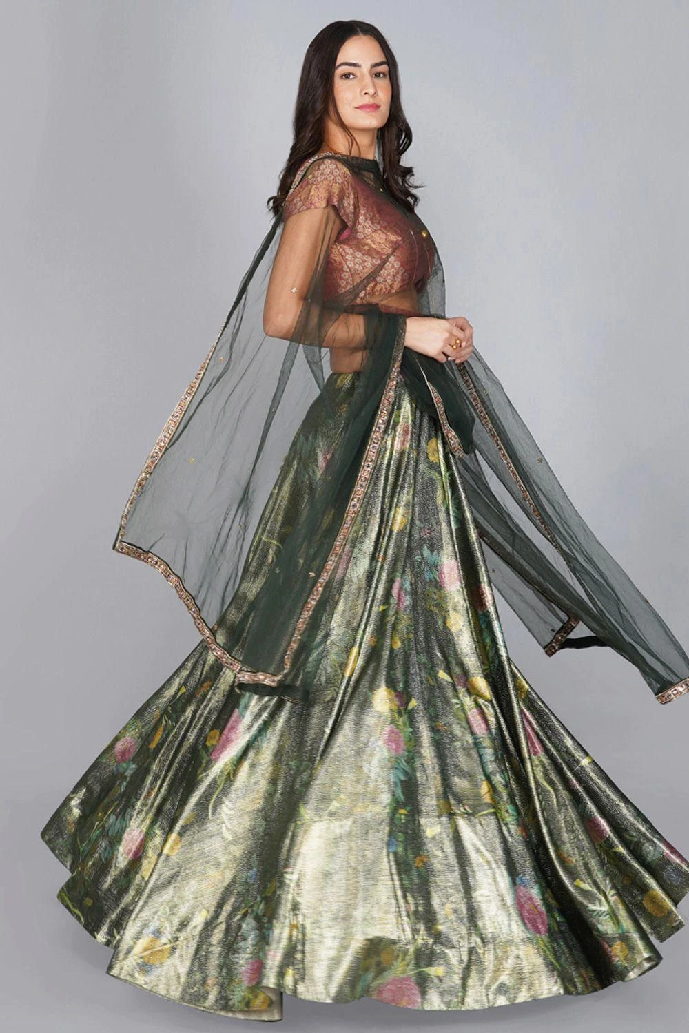 YAVI Flower Duet Embroidered Dupatta 5 YAVI Flower Duet Embroidered Dupatta - Image 3