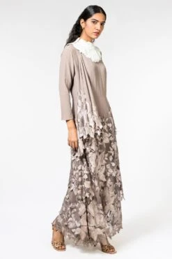 Aikeyah Nude Pink Embroidered Layered Dress -Inca Sales Store 2611aik6 3 1