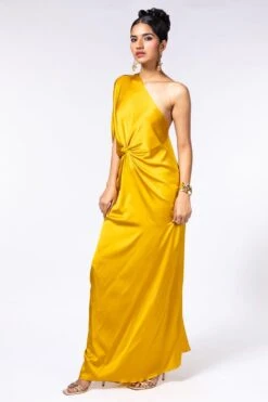 Stephany Yellow One Shoulder Draped Dress -Inca Sales Store 2611edt8 4