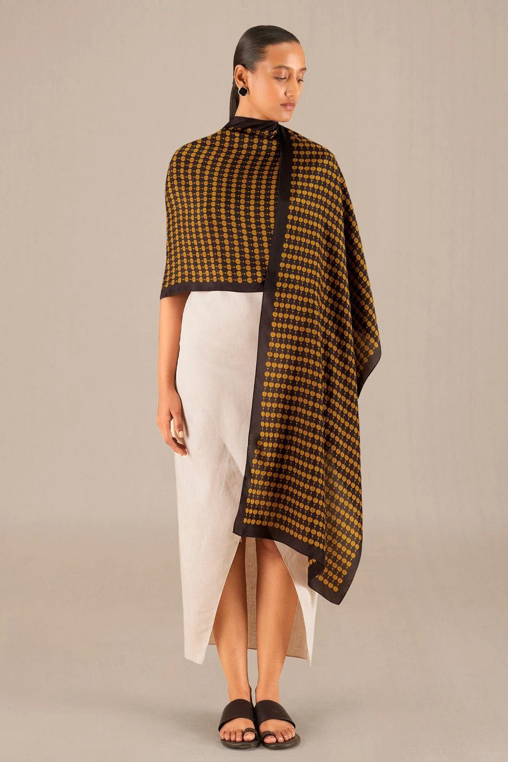 AMPM Clara Earthy Brown Silk Scarf 3 AMPM Clara Earthy Brown Silk Scarf