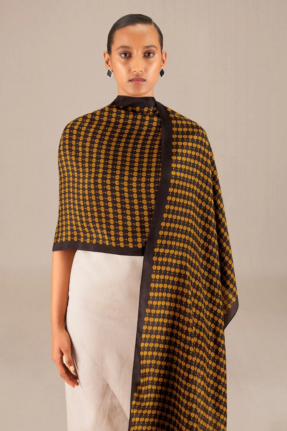 AMPM Clara Earthy Brown Silk Scarf 4 AMPM Clara Earthy Brown Silk Scarf - Image 2