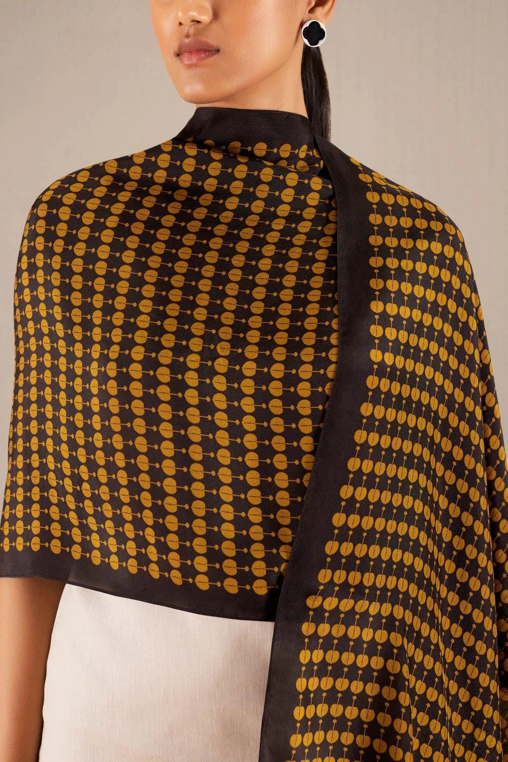 AMPM Clara Earthy Brown Silk Scarf 5 AMPM Clara Earthy Brown Silk Scarf - Image 3