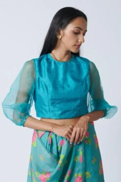 Nadiya Paar Turquoise Mist Blouse