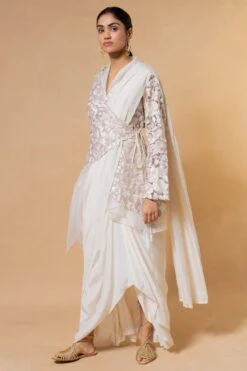 Aikeyah Eloise Floral Embroidered Jacket Set In Ivory -Inca Sales Store 26423aik6 2
