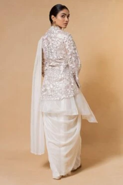 Aikeyah Eloise Floral Embroidered Jacket Set In Ivory -Inca Sales Store 26423aik6 5