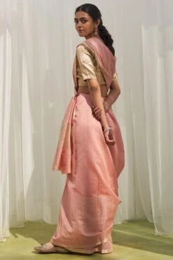 Five Point Five Nirvi Coral Striped Sari -Inca Sales Store 26523fpf7 4