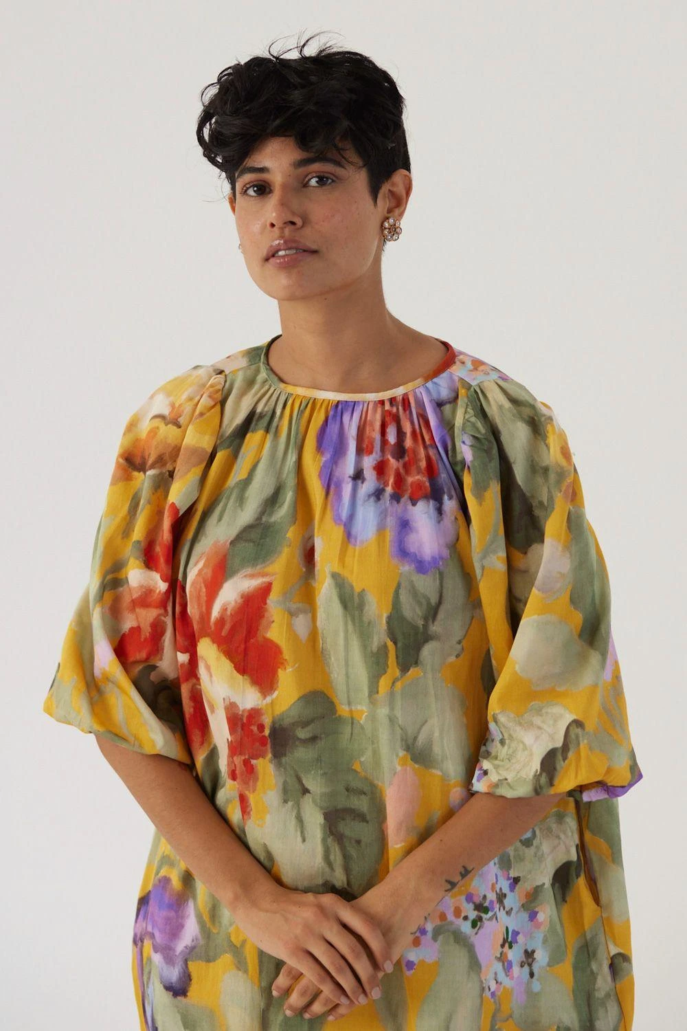 YAM Allora Yellow Floral Midi Dress 5 YAM Allora Yellow Floral Midi Dress - Image 3