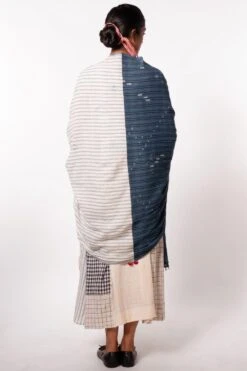 Injiri White & Blue Printed Scarf -Inca Sales Store 267injri8 5