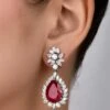 Diosa Paris Red & White Pear Shaped Swarovski Earrings 1 Diosa Paris Red & White Pear Shaped Swarovski Earrings -Inca Sales Store 26923ds27 1