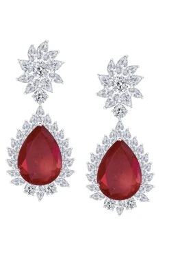 Diosa Paris Red & White Pear Shaped Swarovski Earrings 5 Diosa Paris Red & White Pear Shaped Swarovski Earrings -Inca Sales Store 26923ds27 2