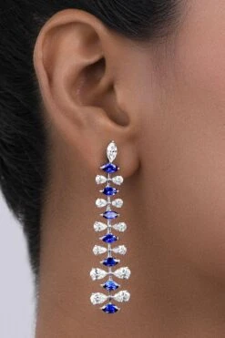 Diosa Paris Sapphire Stiletto Earrings