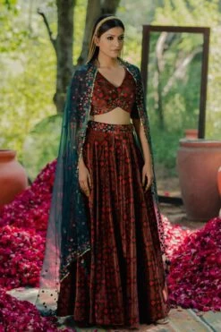 Pooja Keyur Teal Aari Embroidered Lehenga Set -Inca Sales Store 2701pk14 3