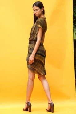 Nikita Mhaisalkar Green Overlap Hand-embroidered Dress -Inca Sales Store 2710nm7 5