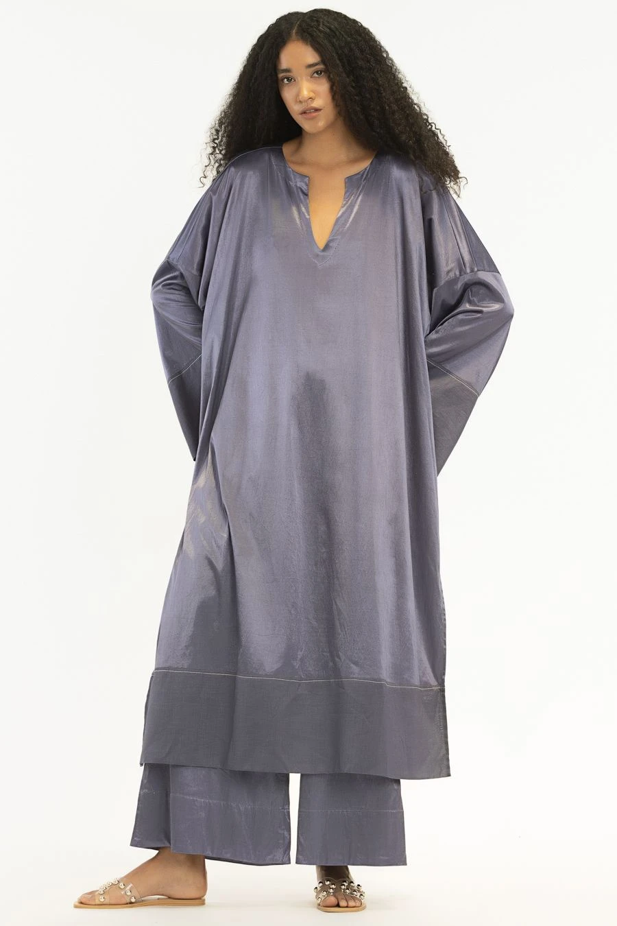 Three Violet V-neck Kaftan 4 Three Violet V-neck Kaftan - Image 2