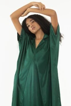 Three Emerald Green Satin Lycra Kaftan -Inca Sales Store 2710thr11 3