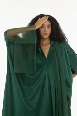 Three Emerald Green Satin Lycra Kaftan -Inca Sales Store 2710thr11 4