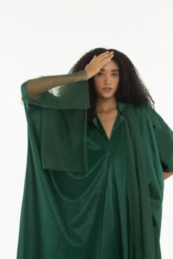 Three Emerald Green V-neck Kaftan Set -Inca Sales Store 2710thr3 4