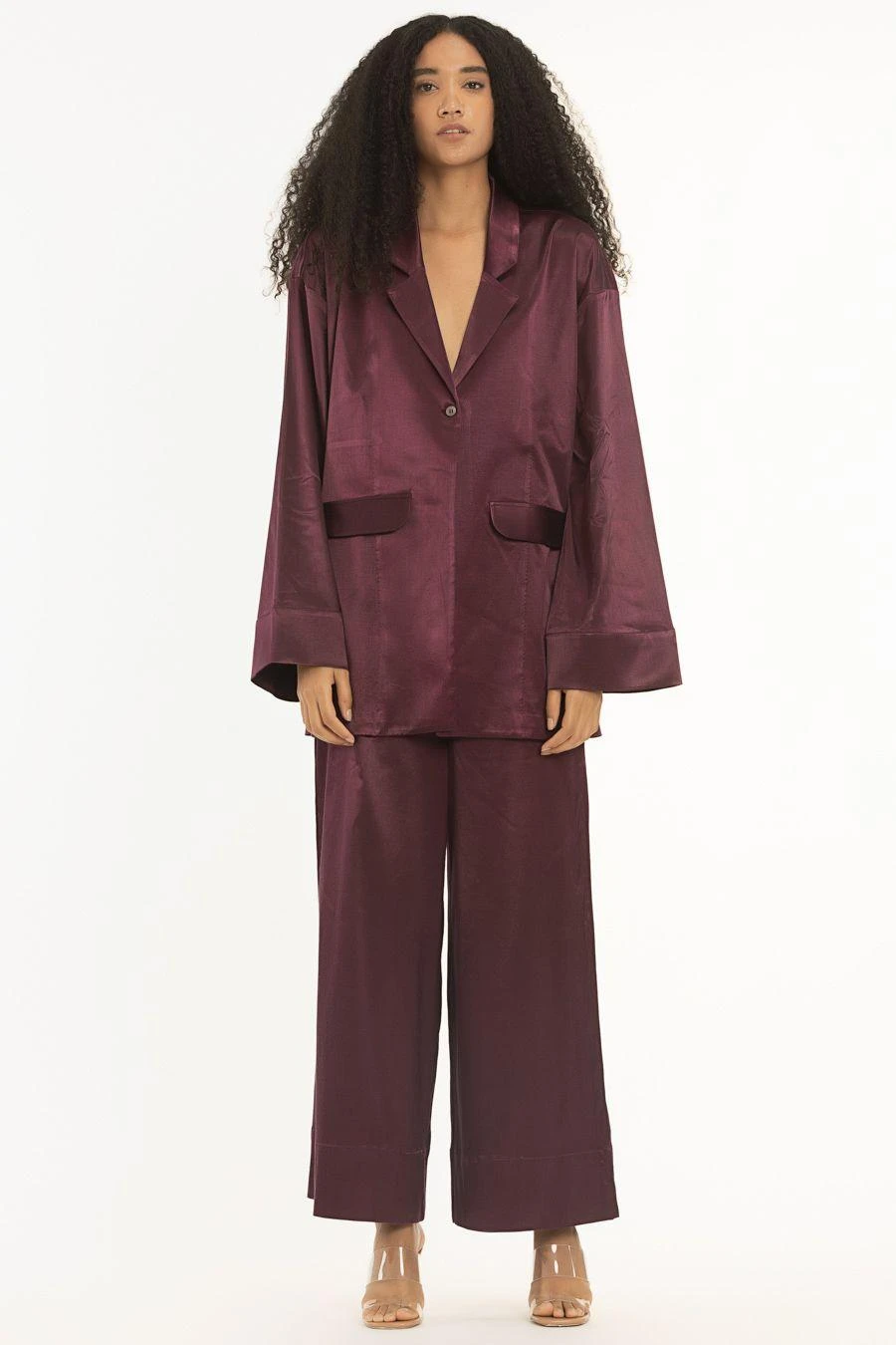 Three Wine High Waisted Broad Bottoms 3 Three Wine High Waisted Broad Bottoms