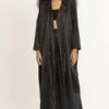 Three Black Long Overlap Kaftan Jacket