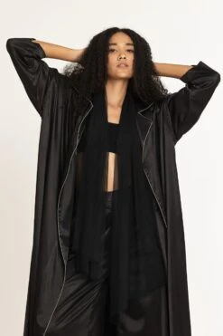 Three Black Long Overlap Kaftan Jacket -Inca Sales Store 2710thr9 4