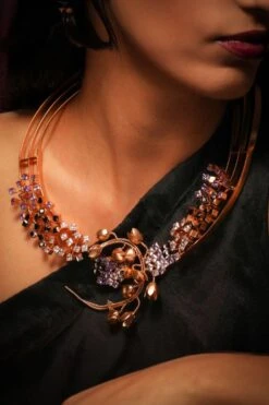 Suhani Pittie Cravat Of Stars Gemstone Gold Plated Necklace