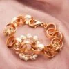 Suhani Pittie Neutron Loop Pearl Link Gold Bracelet Cuff