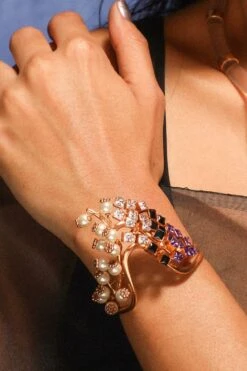 Suhani Pittie Iridescent Nebula Gold Plated Cuff Bracelet