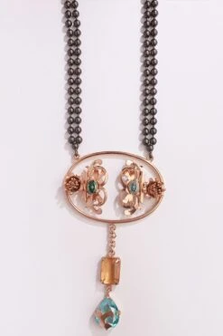 Suhani Pittie Saints-cider Citrine & Blue Crystal Necklace