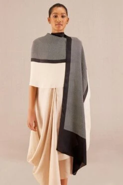 AMPM Mynah Elegant Black Silk Scarf