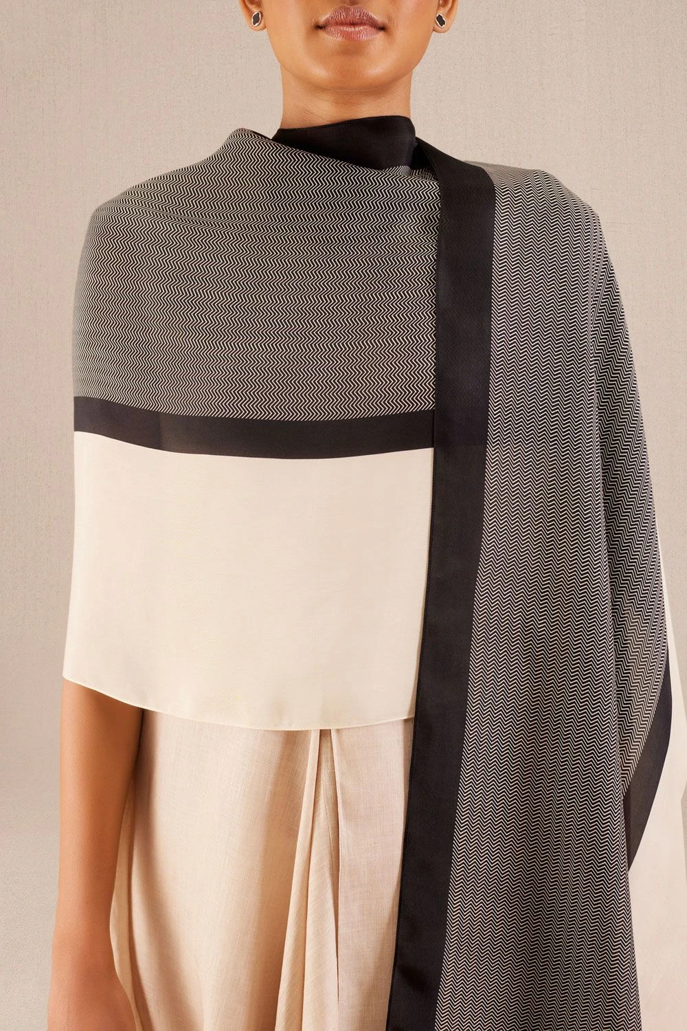 AMPM Mynah Elegant Black Silk Scarf 4 AMPM Mynah Elegant Black Silk Scarf - Image 2