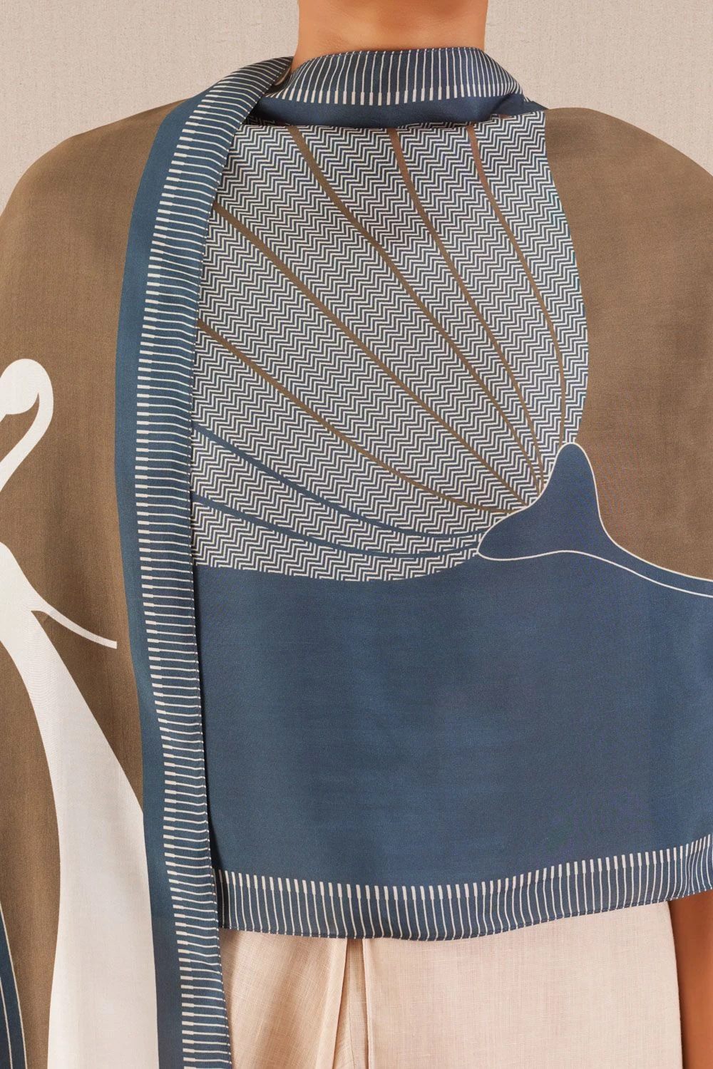 AMPM Ruh Modern Blue Silk Scarf 5 AMPM Ruh Modern Blue Silk Scarf - Image 3