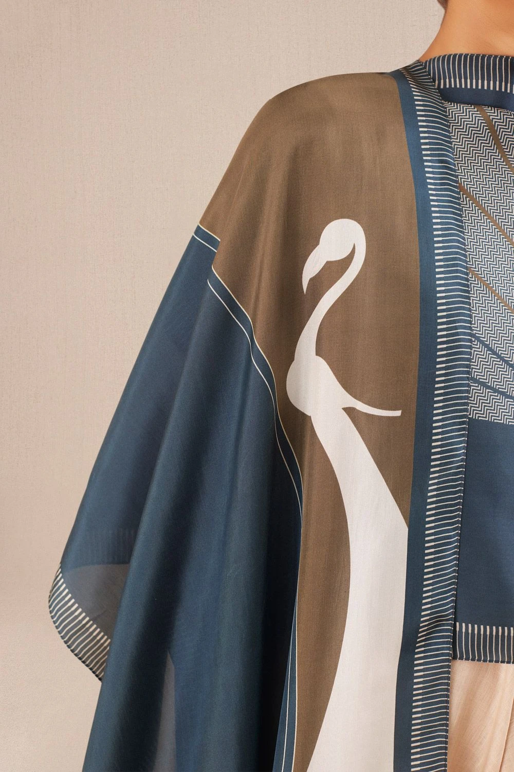 AMPM Ruh Modern Blue Silk Scarf 6 AMPM Ruh Modern Blue Silk Scarf - Image 4